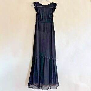 Vera Wang 100% Silk Black Maxi Dress Gown Witchy Whimsigoth Fairy Prom 6 / 40